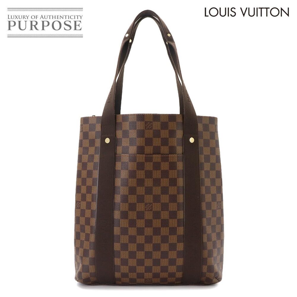 Louis Vuitton Damier Cabas Bobur Tote Bag Canvas Leather Ebene Brown